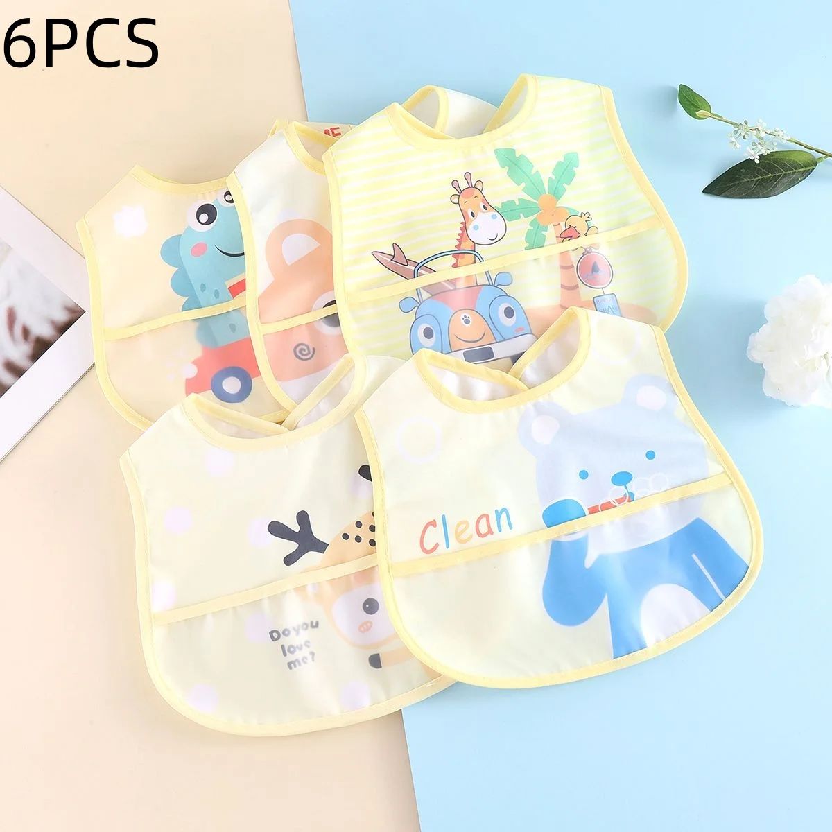 avoir bebe lot 6 pieces jaune motifs enfant