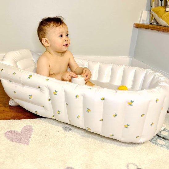 baignoire gonflette plastique bebe fleur