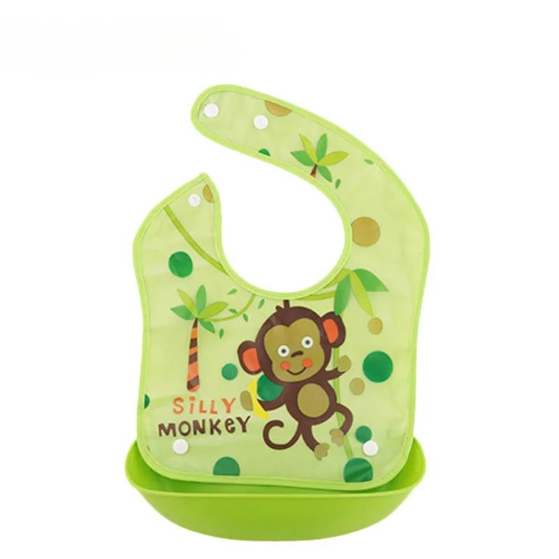  bavoir bebe vert singe
