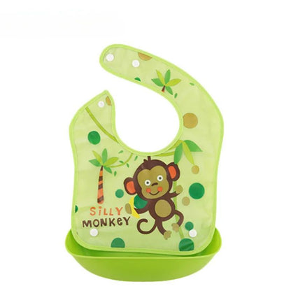  bavoir bebe vert singe