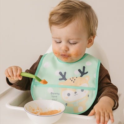 bavoir bebe repas bebe chaise haute vert cerf