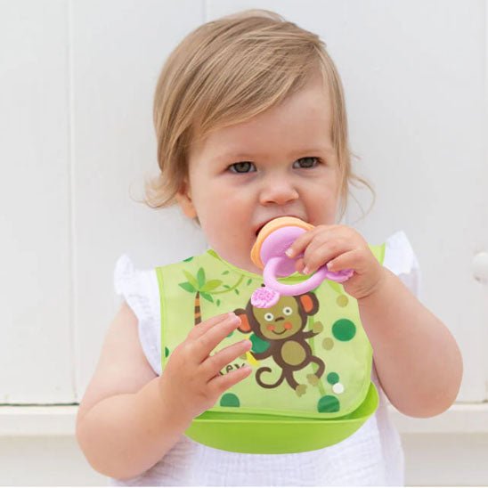 bavoir bebe silicone repas enfant anneau dentition