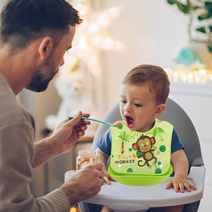 bavoir bebe silicone repas parent enfant chaise haute