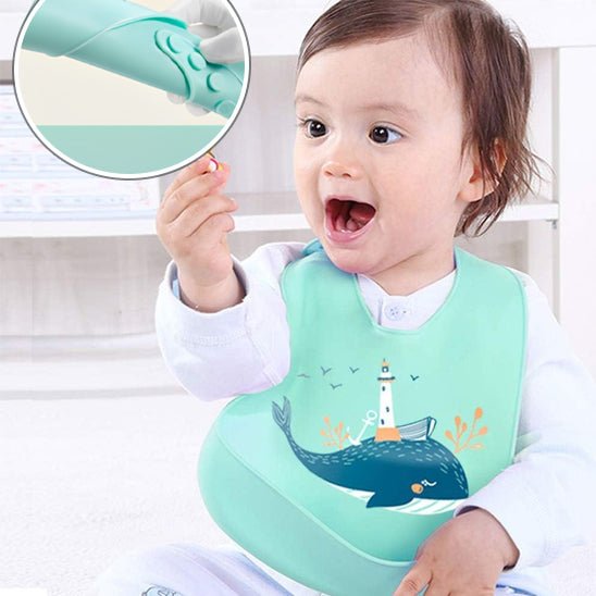 bavoir bebe vert enfant regard cote design baleine produit