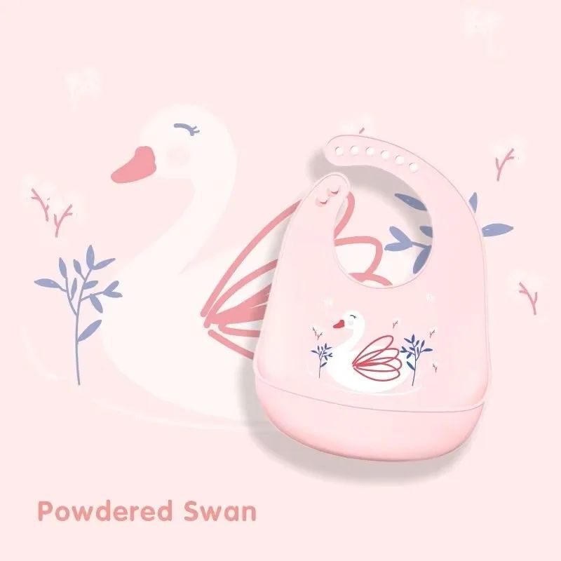 bavoir bebe cygne rose