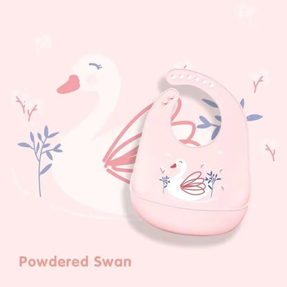bavoir bebe cygne rose