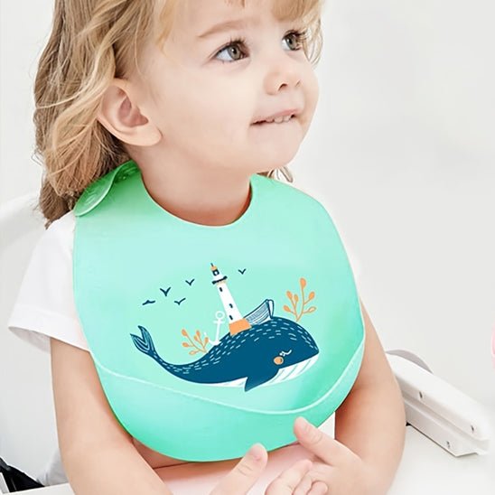 bavoir bebe vert enfant regard cote design baleine
