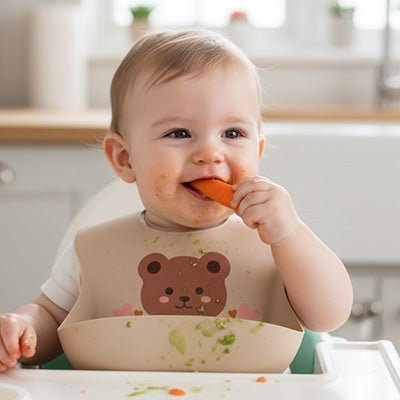 bavoir silicone bebe repas bebe chaise haute carotte