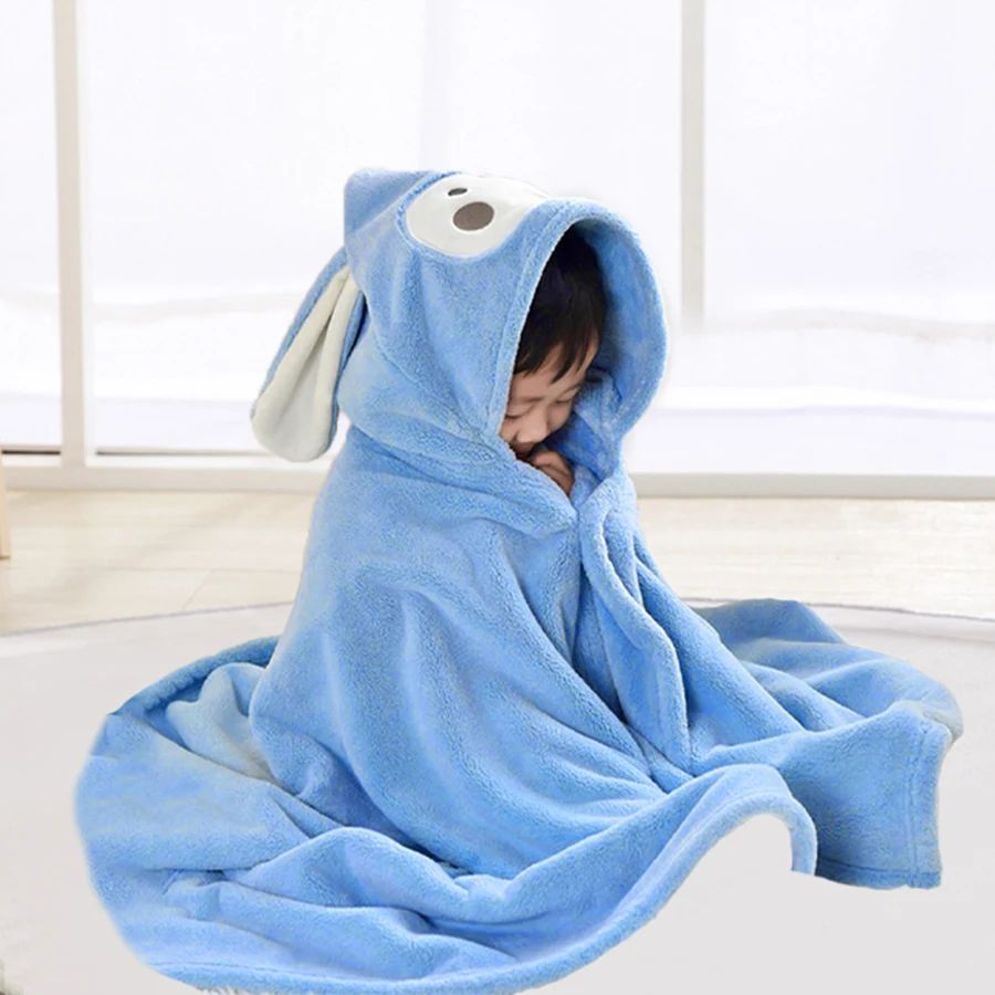 cape de bain bebe fauna bleu