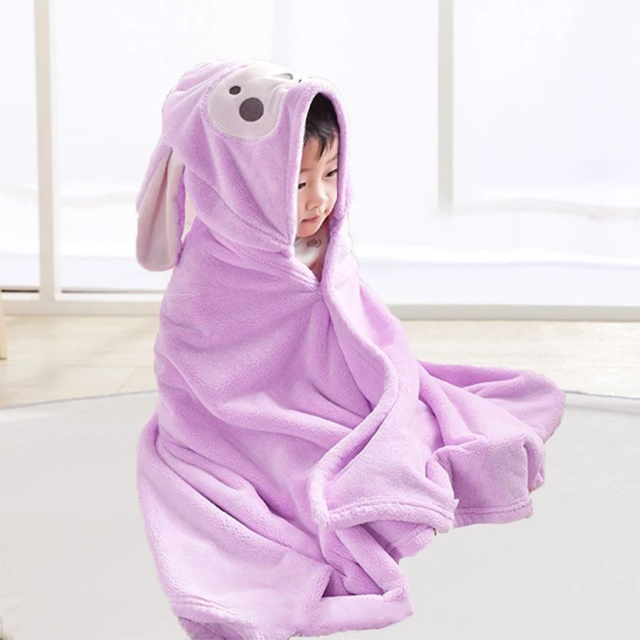 cape de bain bebe fauna violet