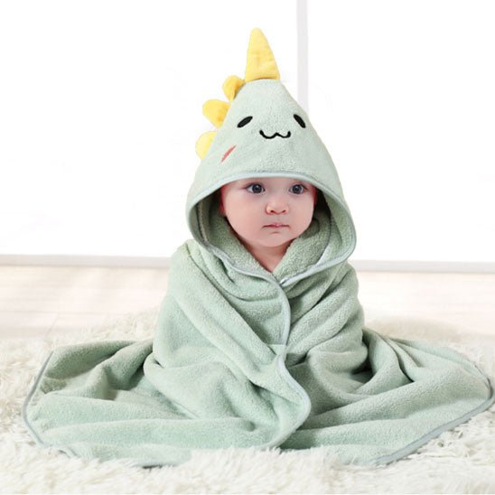 cape de bain vert clair pastel dinosaure corail