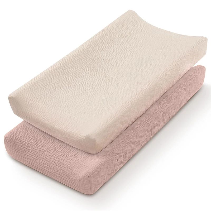 housse matelas a langer beige saumon tico 
