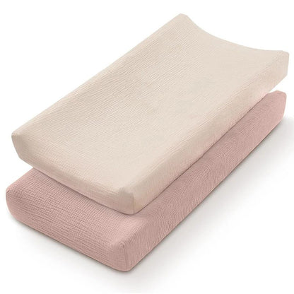 housse matelas a langer beige saumon tico 