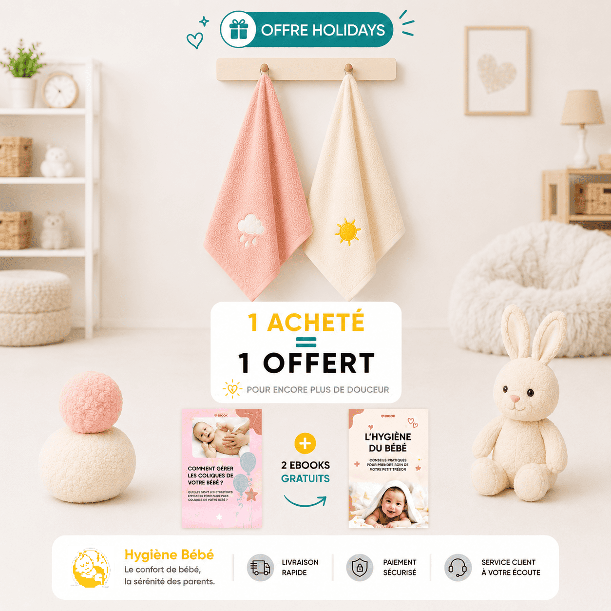Serviette de bain bébé | Océane
