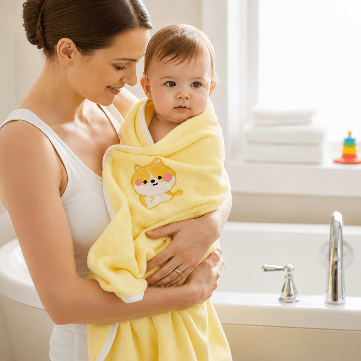 serviette de bain  poupi mere  et bebe