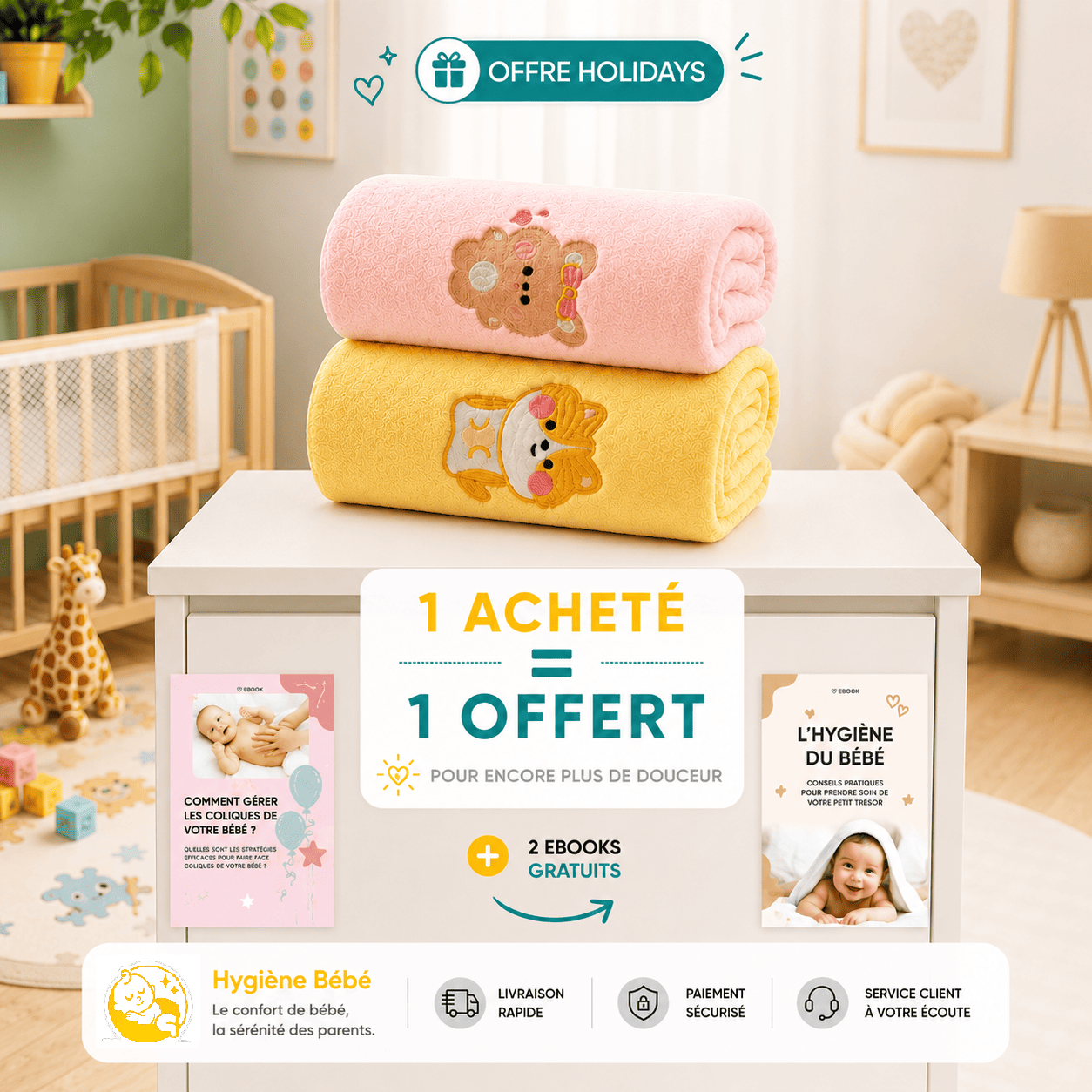 Serviette de bain bébé | Poupi