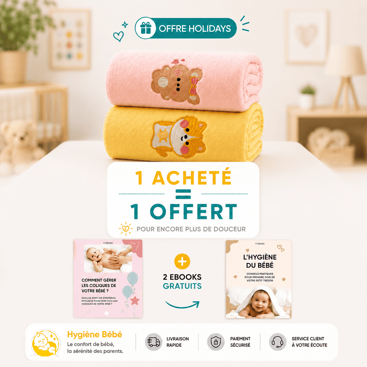 Serviette de bain bébé | Poupi
