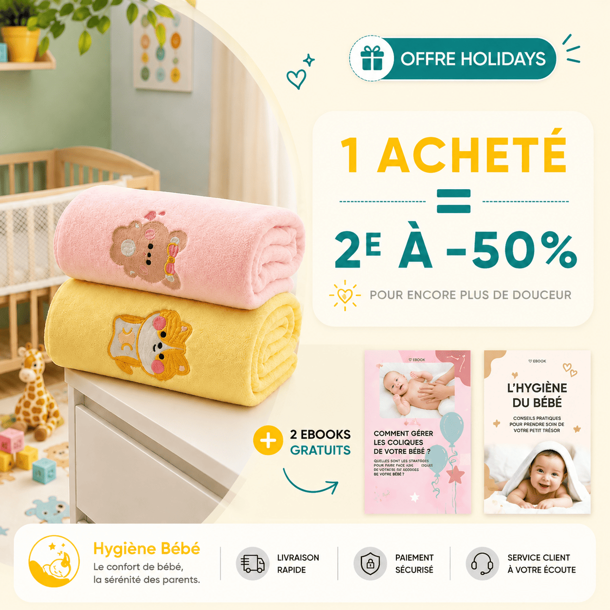 Serviette de bain bébé | Poupi