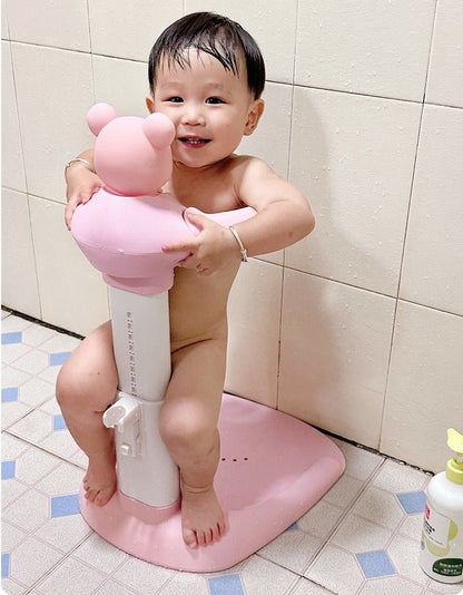 support de bain bebe ourson rose