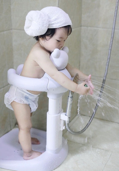 support de bain bebe ourson blanc