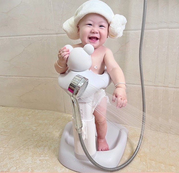 support de bain bebe ourson blanco