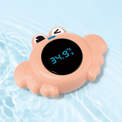 thermometre bain bebe design crabe rose affichage
