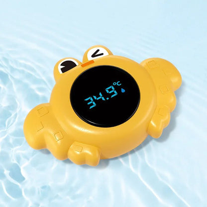 thermometre bain bebe design  crabe  jaune affichage