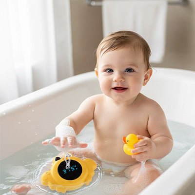 thermometre bain bebe utilisation bebe-bain jouet jaune