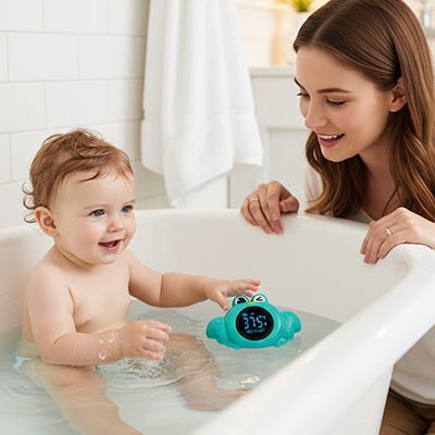 thermometre bain bebe utilisation bebe parent bain vert