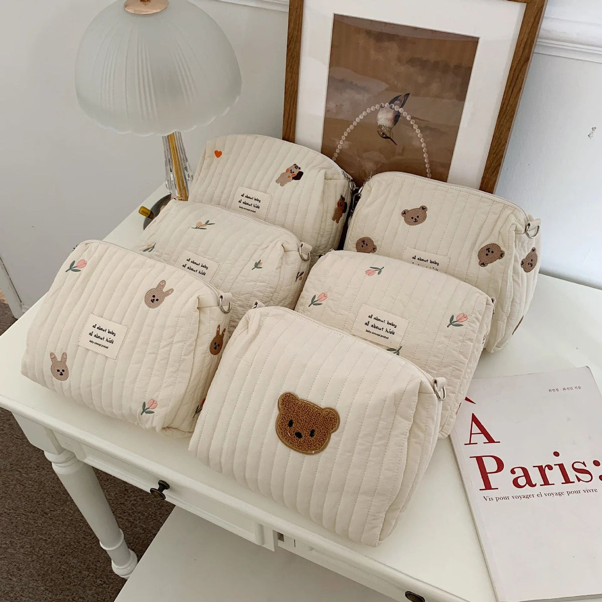 trousse de soin bebe ourson beige