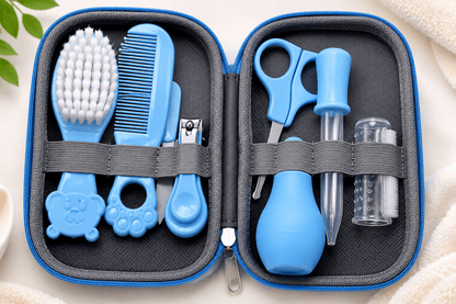 trousse de toilette bebe luxio bleue