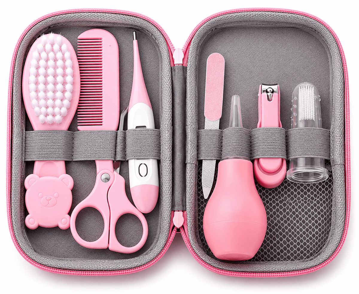trousse de toilette bebe luxio rose